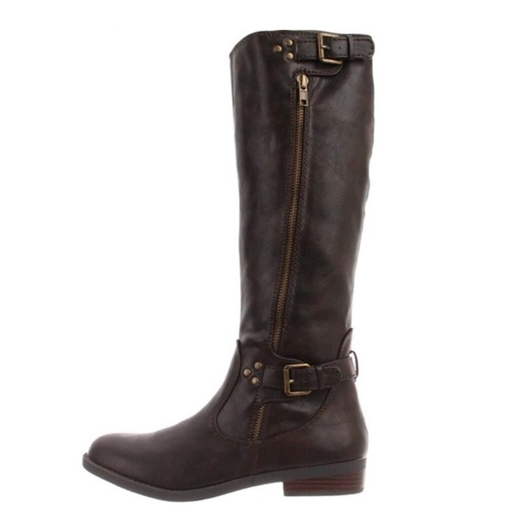 NEW | R2 | Hanna Moto Knee-High Boots with Zipper & Buckle | Size 7